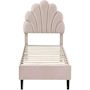 Voir la diapositive 1 : Habitat et Jardin Lit coquillage en velours  Manon  - 90 x 190 cm - Beige