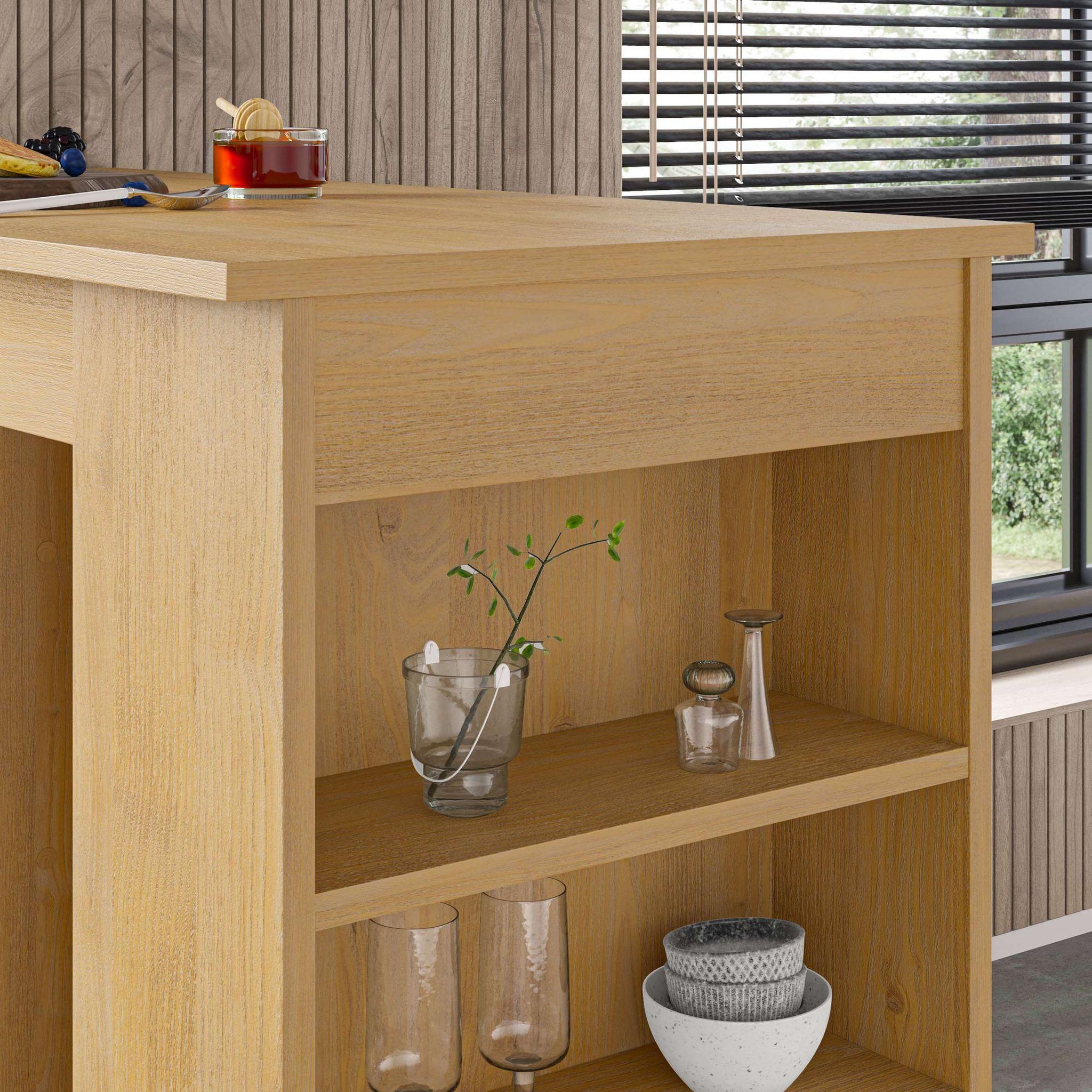 Voir la diapositive 4 : Habitat et Jardin Table de bar en bois  swallow  117 x 54 x 101,8 cm - chêne saphir