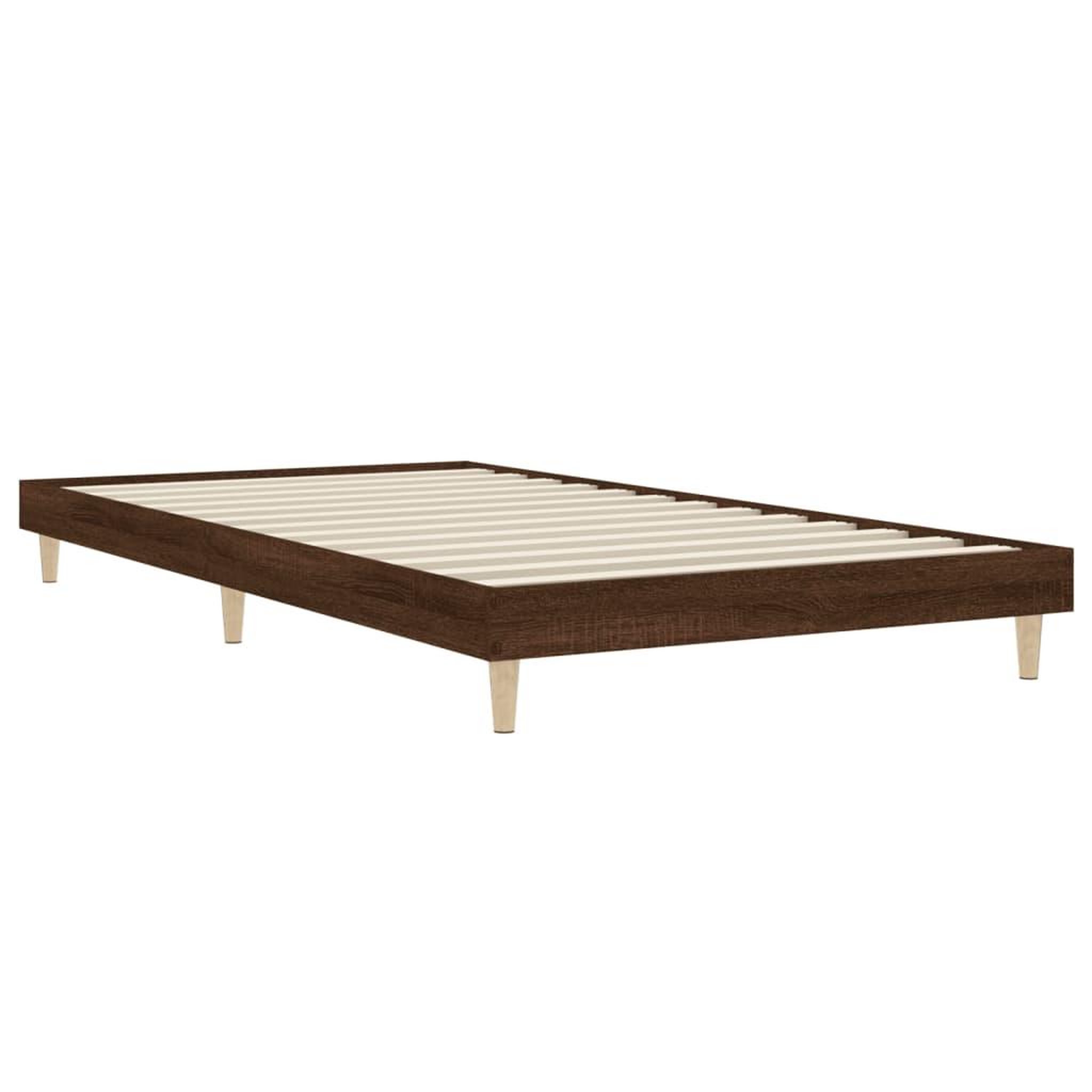 Voir la diapositive 3 : VIDAXL Cadre de lit sans matelas chene marron 100x200 cm