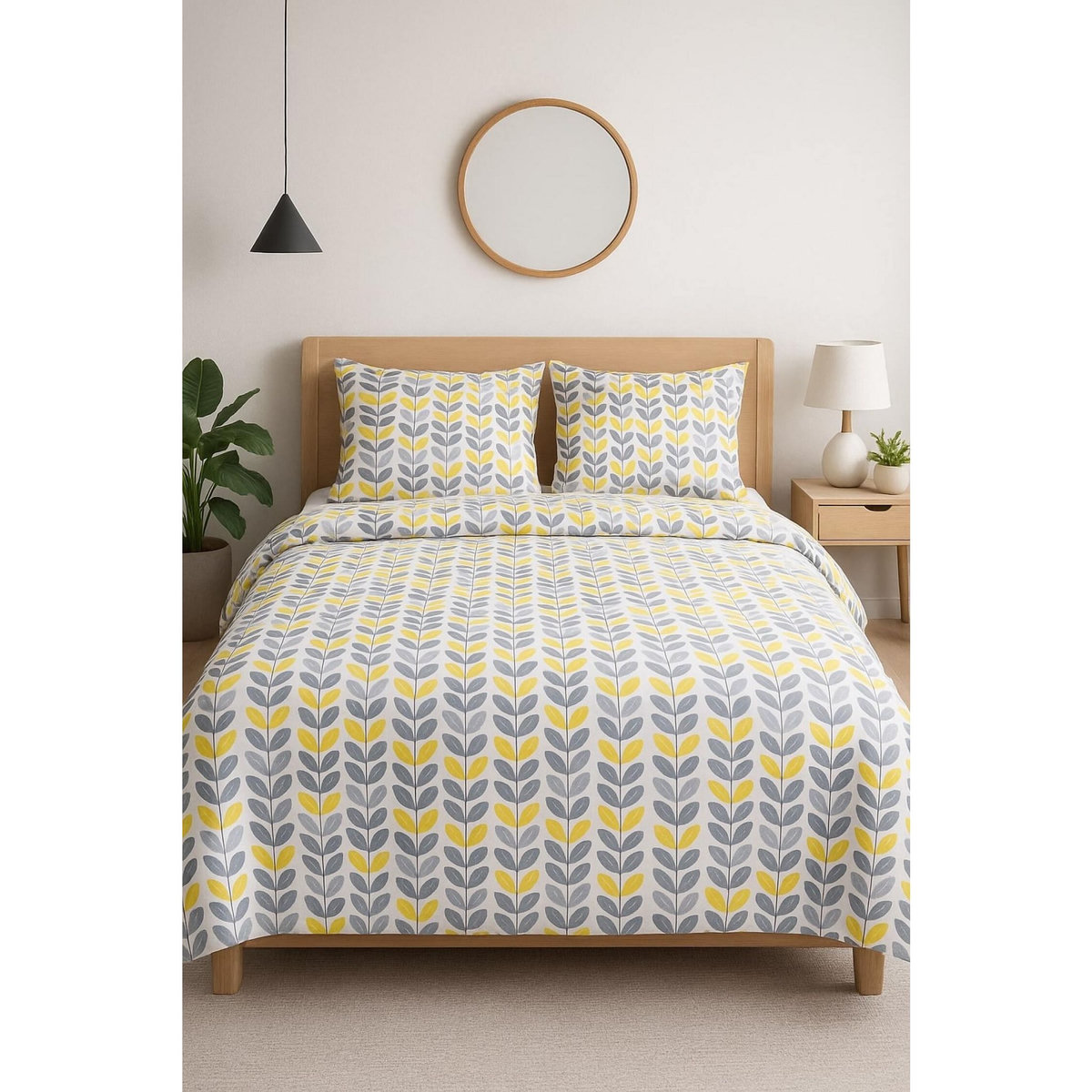 Home collection Parure housse de couette 3pcs 240x220cm 100%coton 57fils cabane