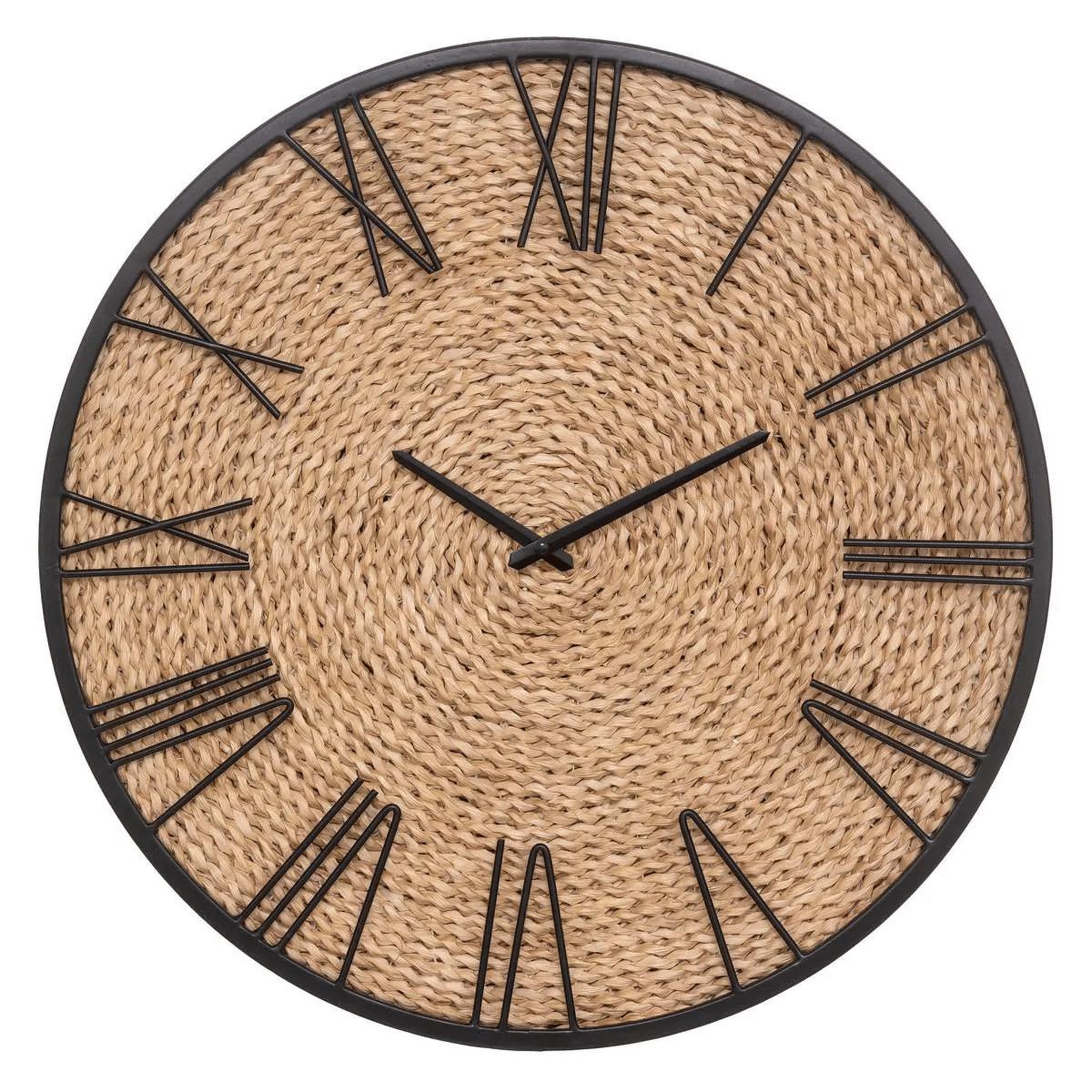 ATMOSPHERA Horloge murale déco en paille  nico  50cm beige