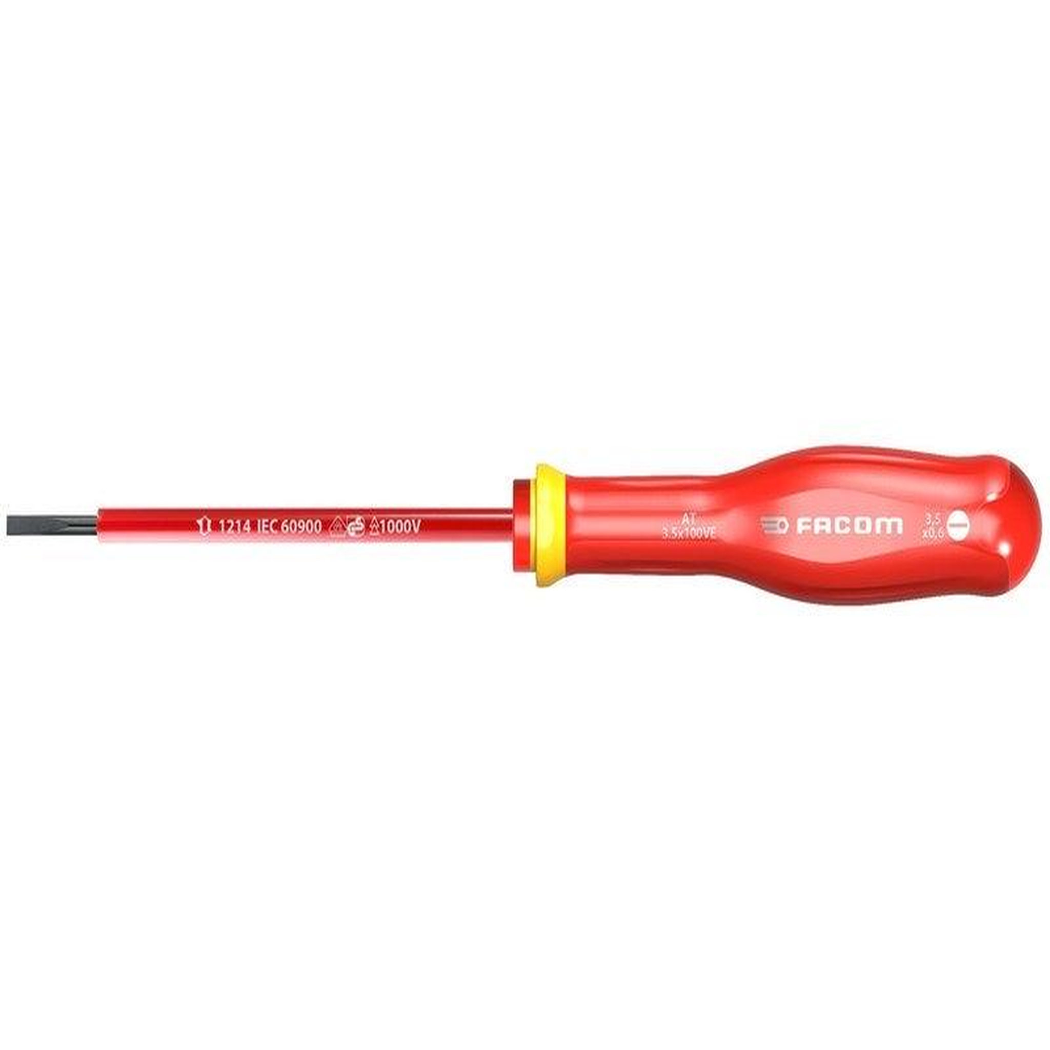 FACOM Tournevis Électricien Isolé Plat 3.5, L.100 Mm
