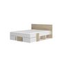Voir la diapositive 6 : DIAGONE DIAGONE Lit adulte avec tiroirs de rangement - Chene et blanc - 140 x 190 - SWIVEL