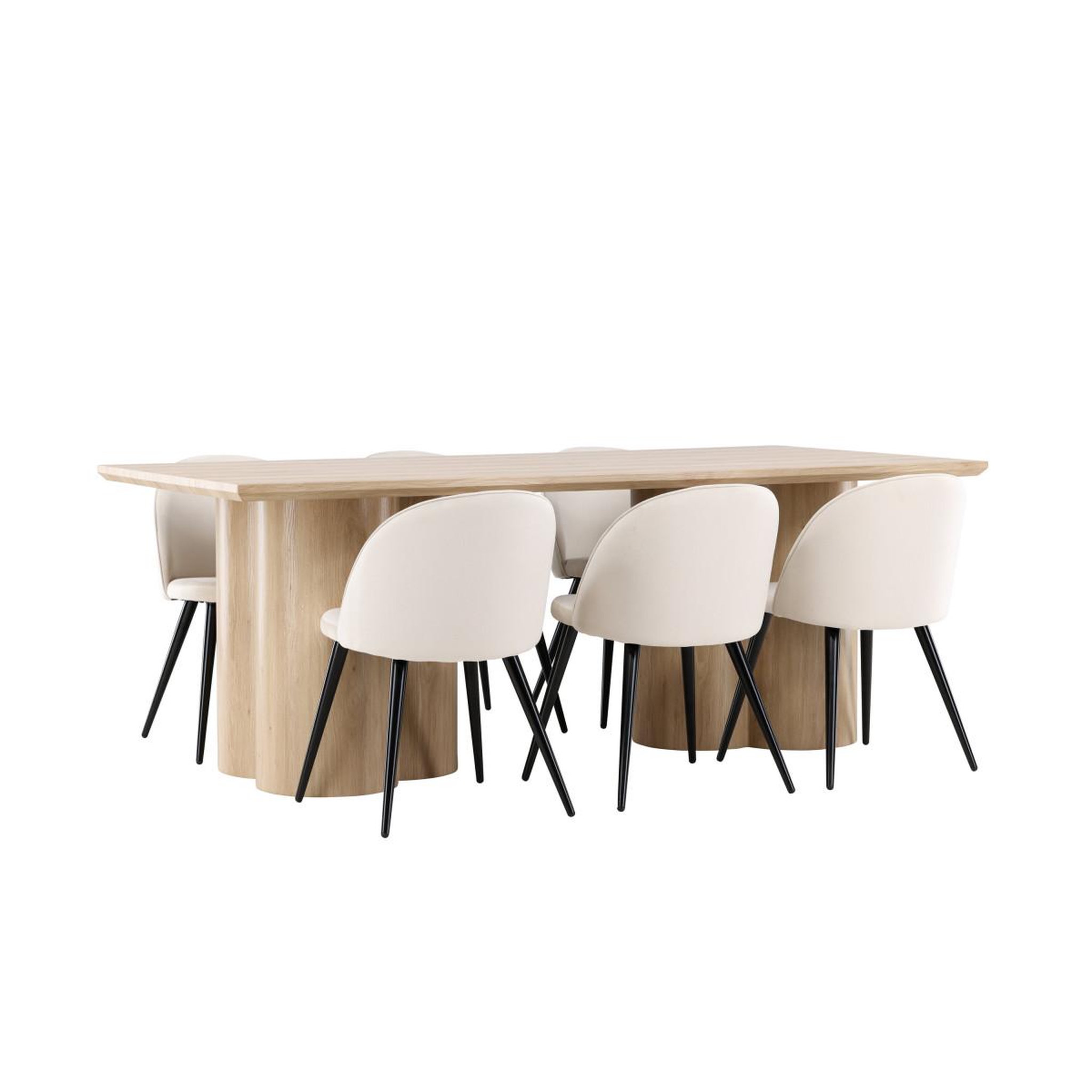 Voir la diapositive 3 : Paris Prix Ensemble table à manger & 6 chaises  olivia & velvet  210cm naturel & beige