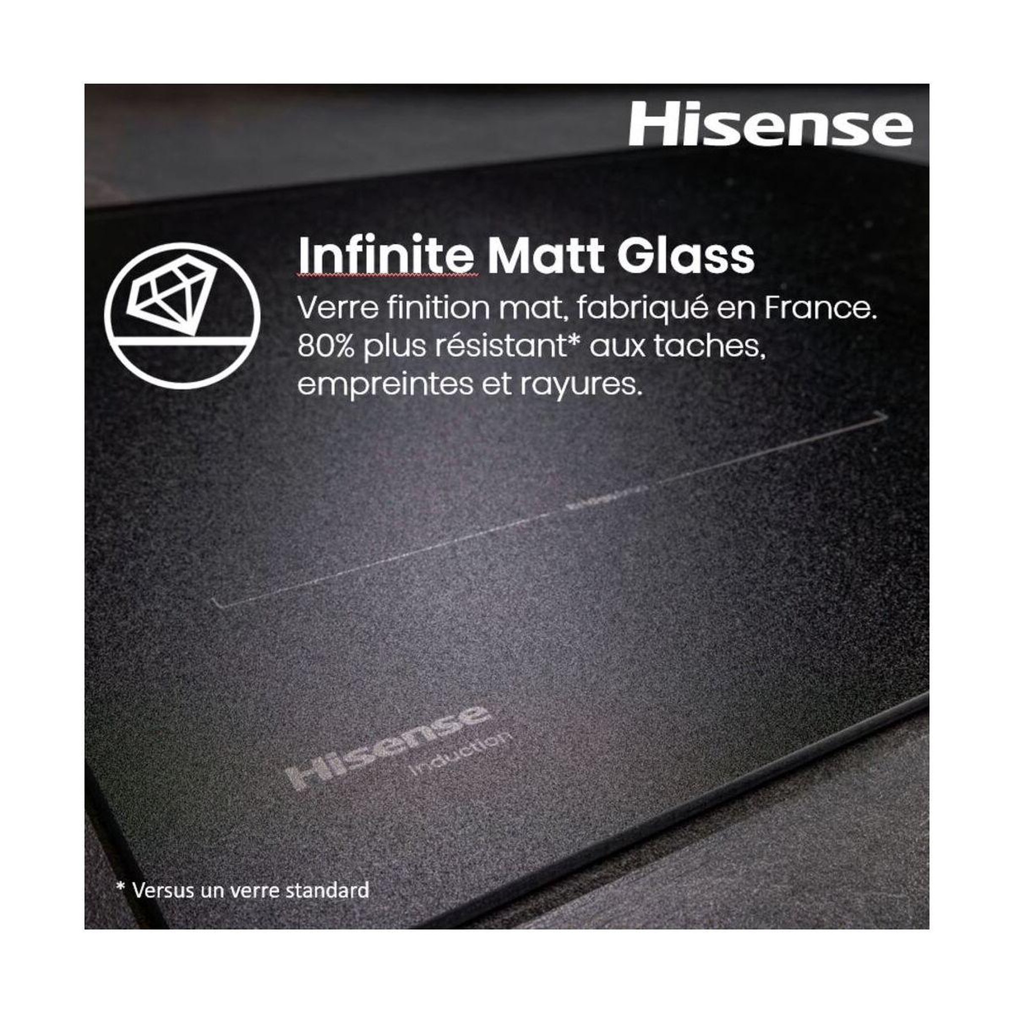 Voir la diapositive 3 : Hisense Plaque induction aspirante heh8443bsrwf infinitemattglass