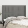 Voir la diapositive 1 : VIDAXL Tete de lit avec oreilles Gris fonce 147x16x118/128 cm Tissu