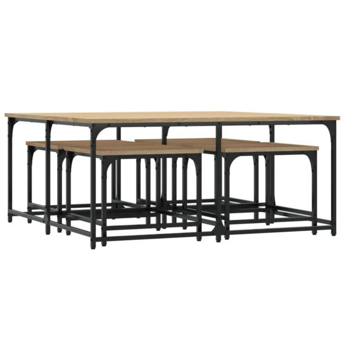 VIDAXL Tables basses gigognes 5 pcs chêne sonoma bois d ingénierie