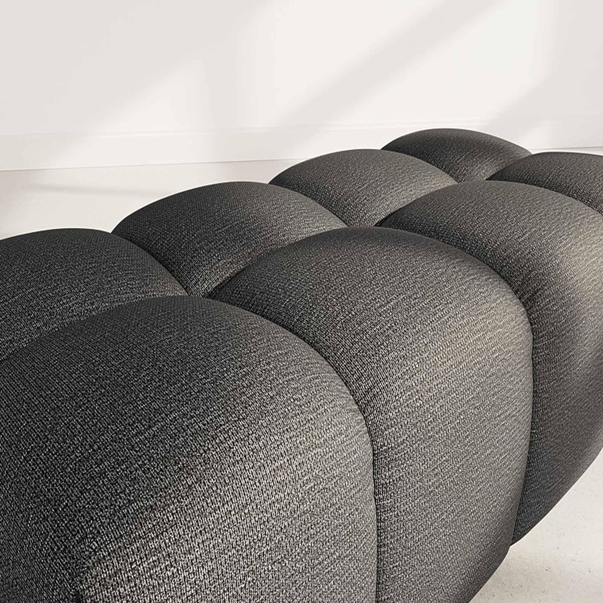 LISA DESIGN Adelaide - pouf en tissu texturé