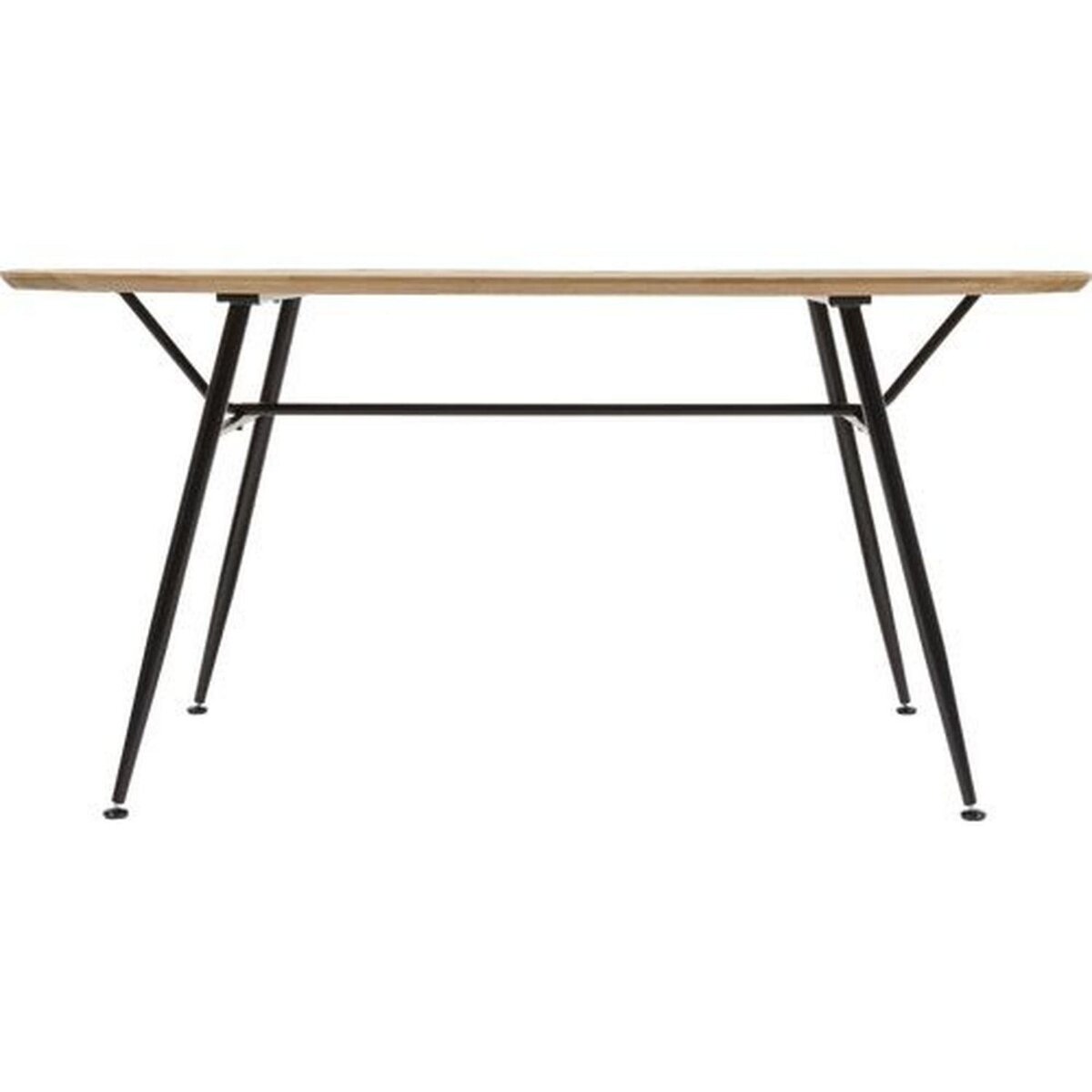 ATMOSPHERA Table à manger en bois et métal 6 personnes ROXAS - Beige et noir