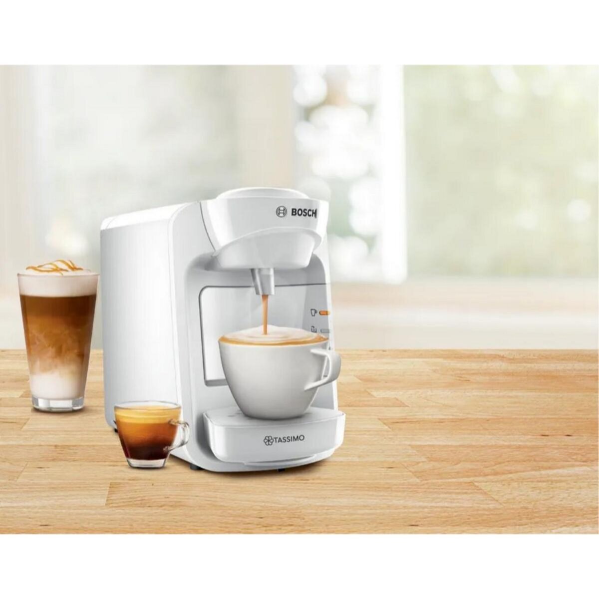 BOSCH Cafetière à dosettes 3.3bars 1300w blanc - tas3104