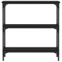 Voir la diapositive 4 : VIDAXL Table console noir 75x22,5x75 cm bois d'ingenierie