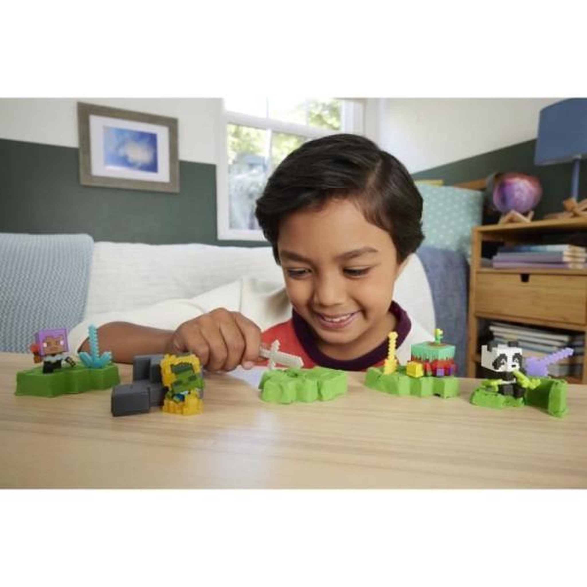 Voir la diapositive 4 : MATTEL Minecraft-Mini-Tetes Modulables - Assortiment de figurines - Minecraft - HTK99 (modele aléatoire)