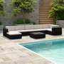 Voir la diapositive 1 : VIDAXL Salon de jardin 8 pcs avec coussins resine tressee noir