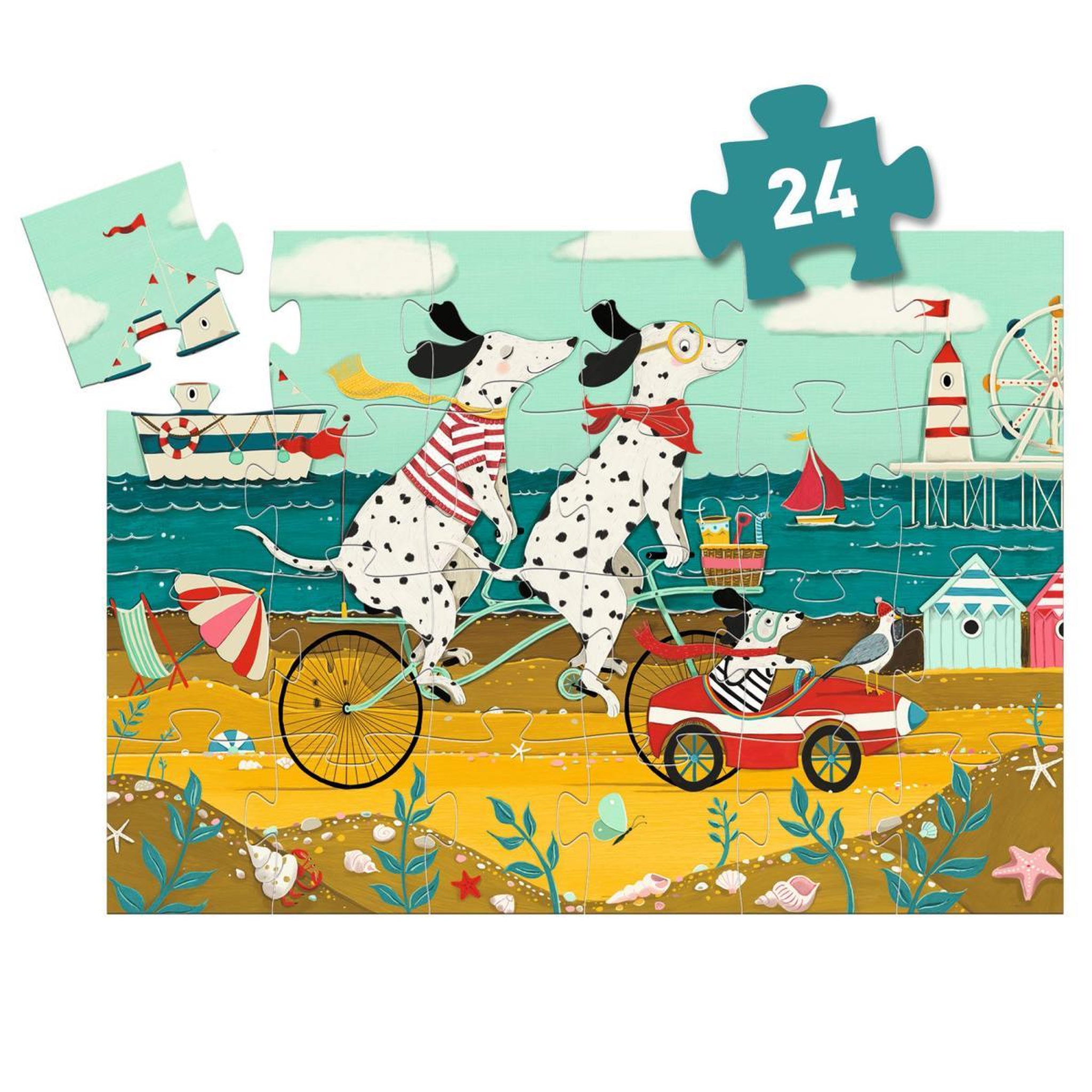 Voir la diapositive 2 : Djeco Puzzle 24 - Ollie, le dalmatien