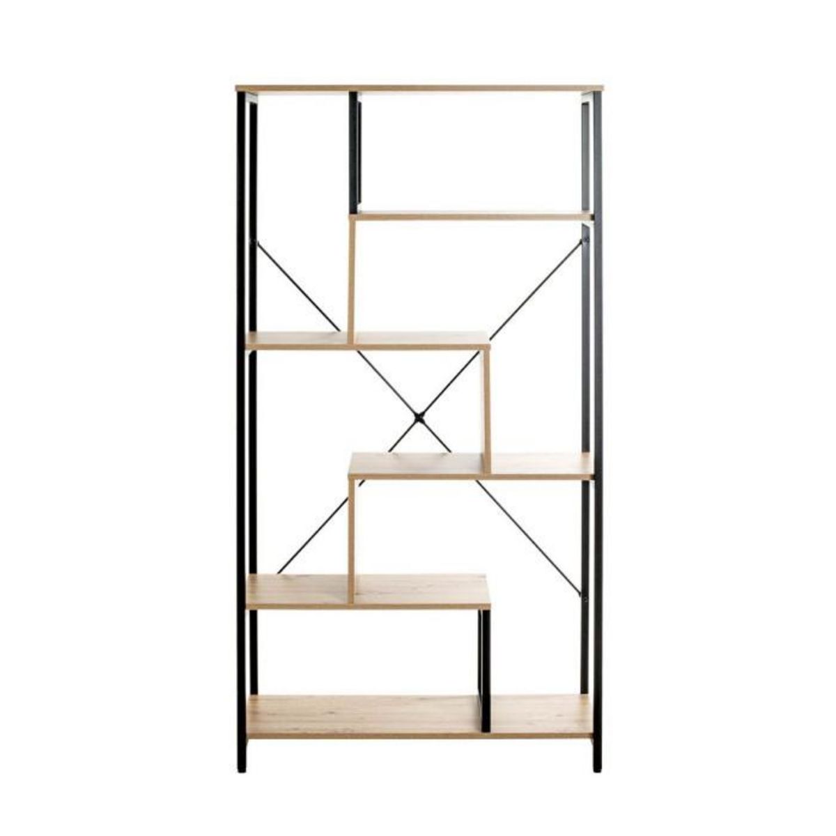 Paris Prix Étagère Bibliothèque  Miranda  163cm Chêne & Noir