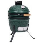 VIDAXL Barbecue a fumoir Kamado 2-en-1 Ceramique 56 cm Vert