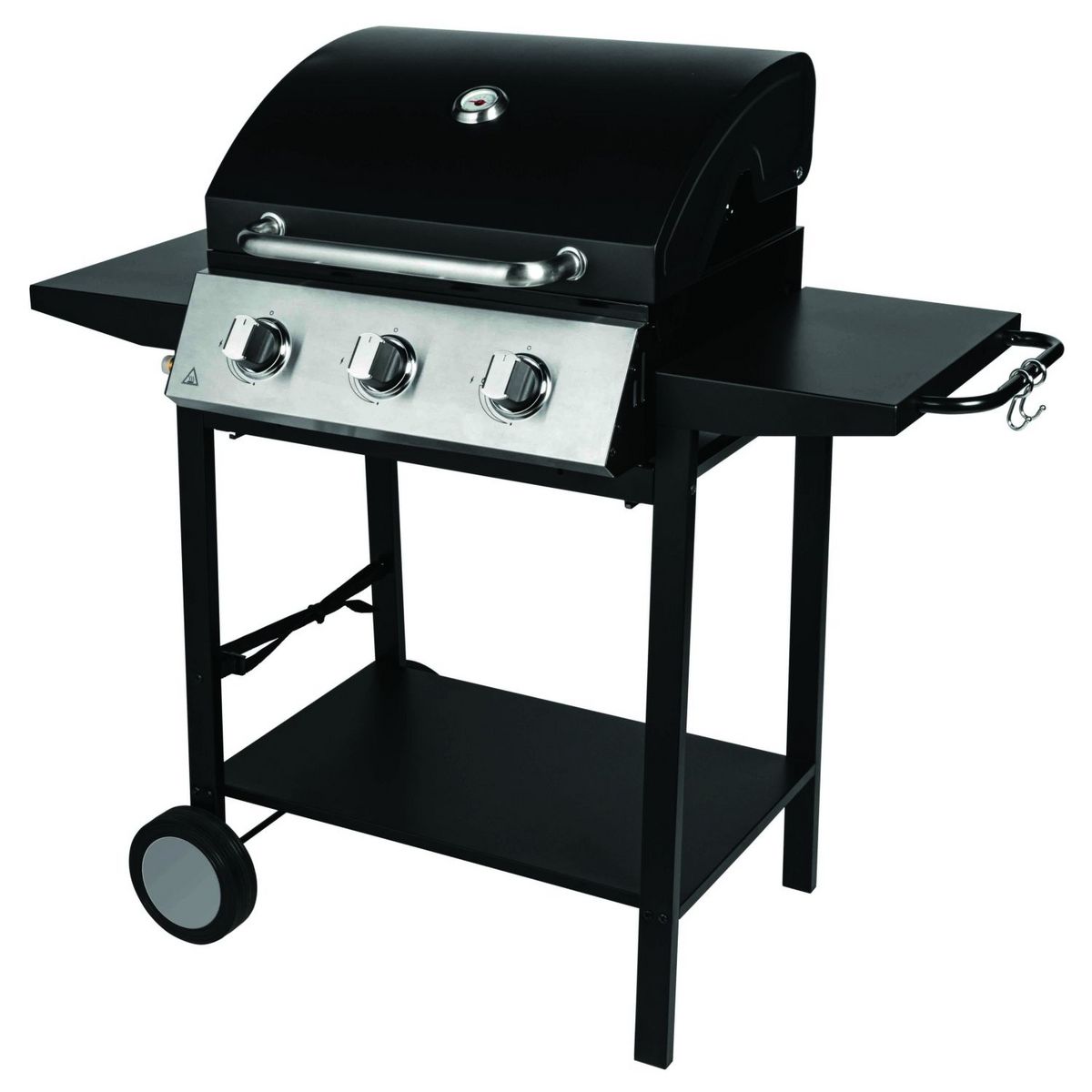 Somagic Barbecue gaz - 3 brûleurs - Acier chromé 55 x 41cm
