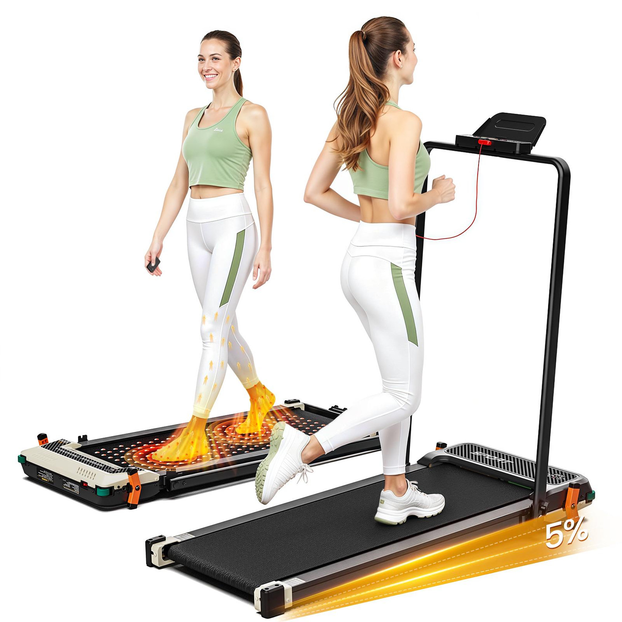 Voir la diapositive 2 : AKLUER Tapis de course sous bureau 2 en 1 akluer 520a-b – tapis de course compact pour la marche et la course