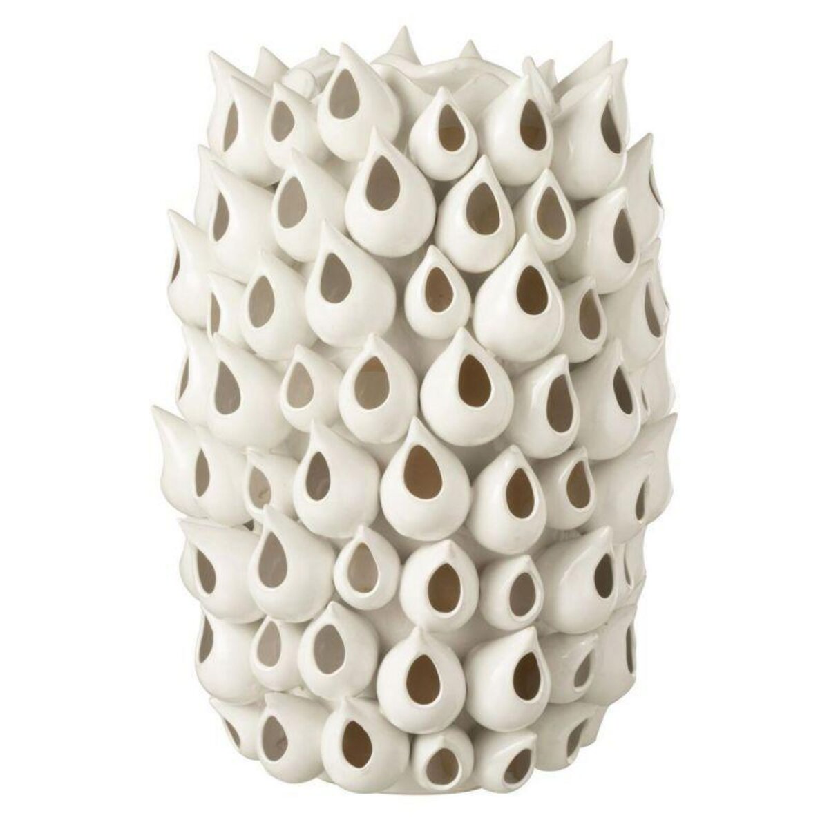 Paris Prix Vase Design  Anémone Céramique  31cm Blanc