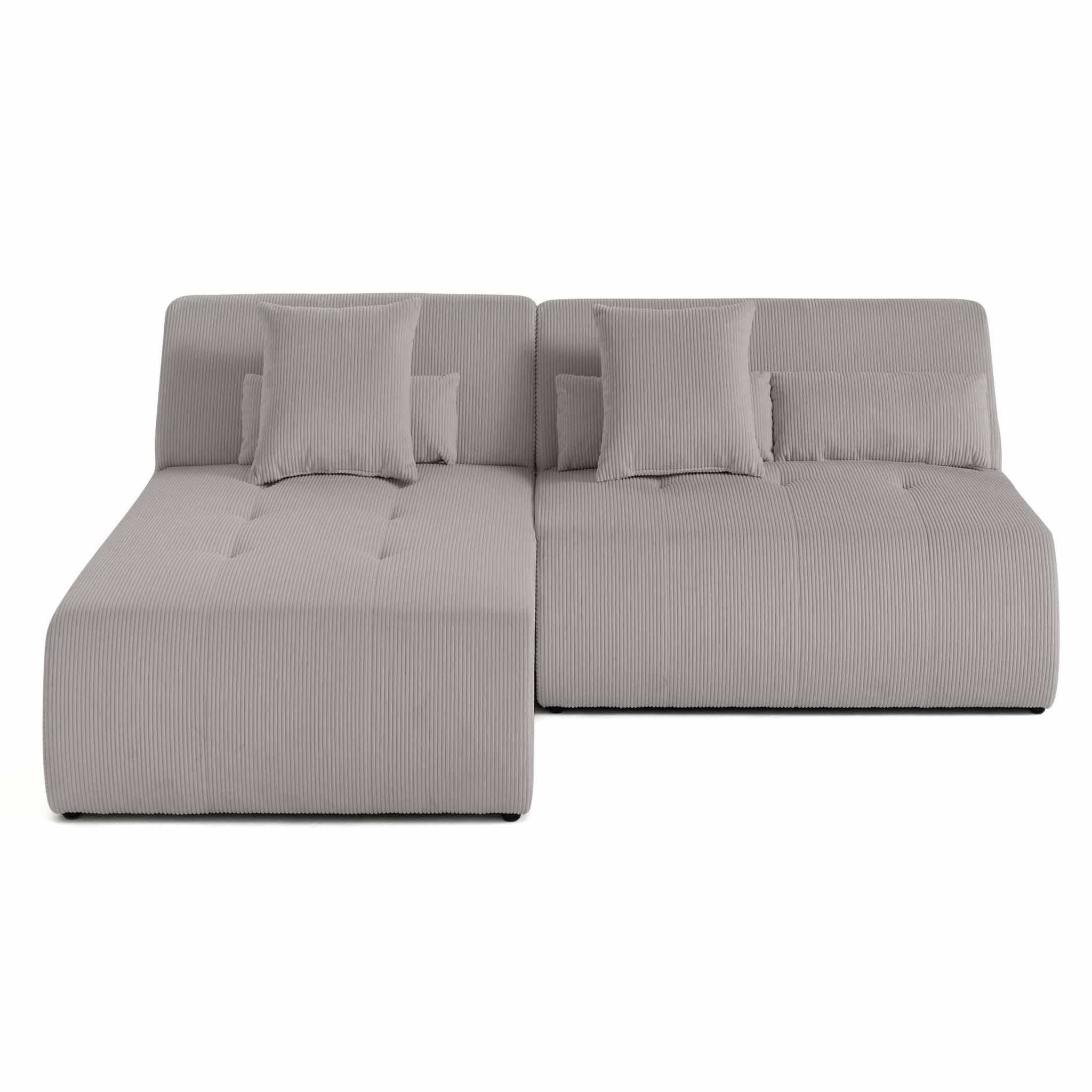 Voir la diapositive 1 : LISA DESIGN Onyx - canapé modulable d'angle réversible 4 places - en velours côtelé