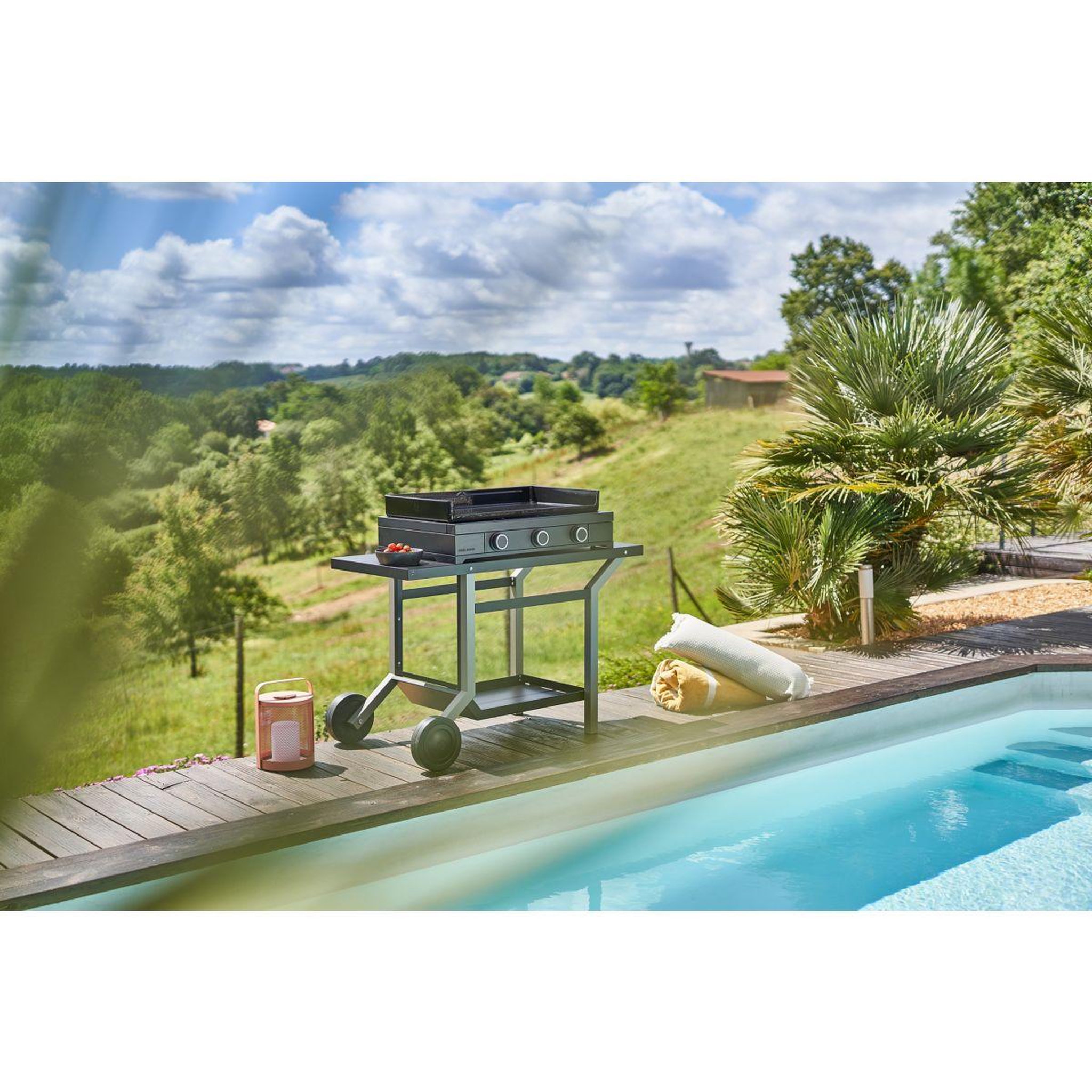 Voir la diapositive 2 : FORGE ADOUR Plancha gaz modern G 75 A N 3 brûleurs à poser, 74.4x42 cm