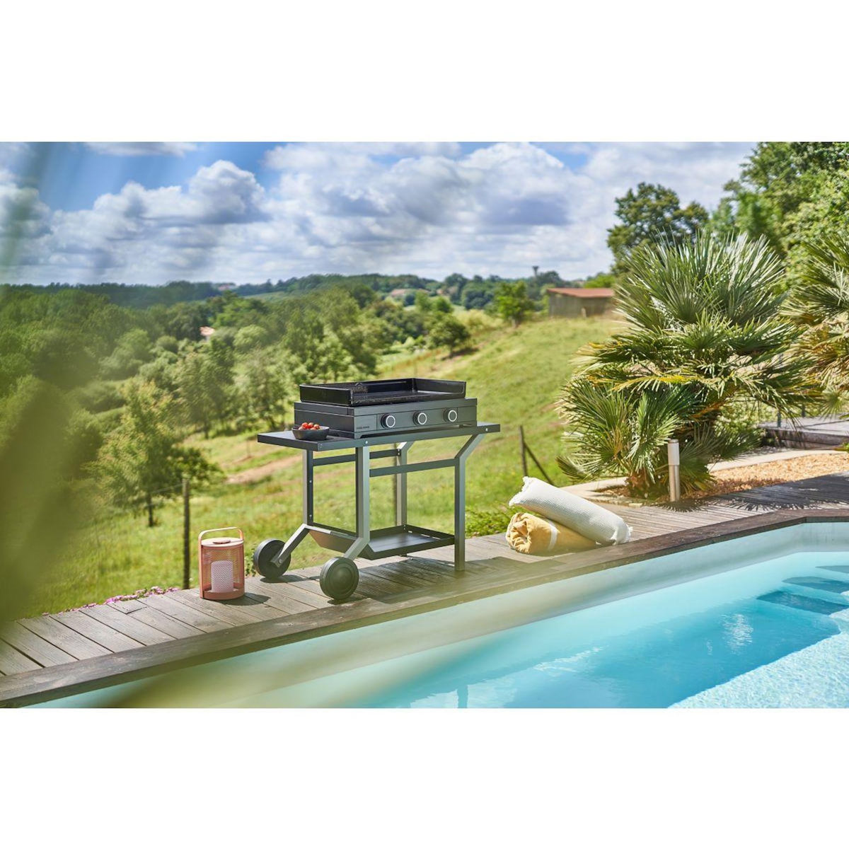 FORGE ADOUR Plancha gaz modern G 75 A N 3 brûleurs à poser, 74.4x42 cm