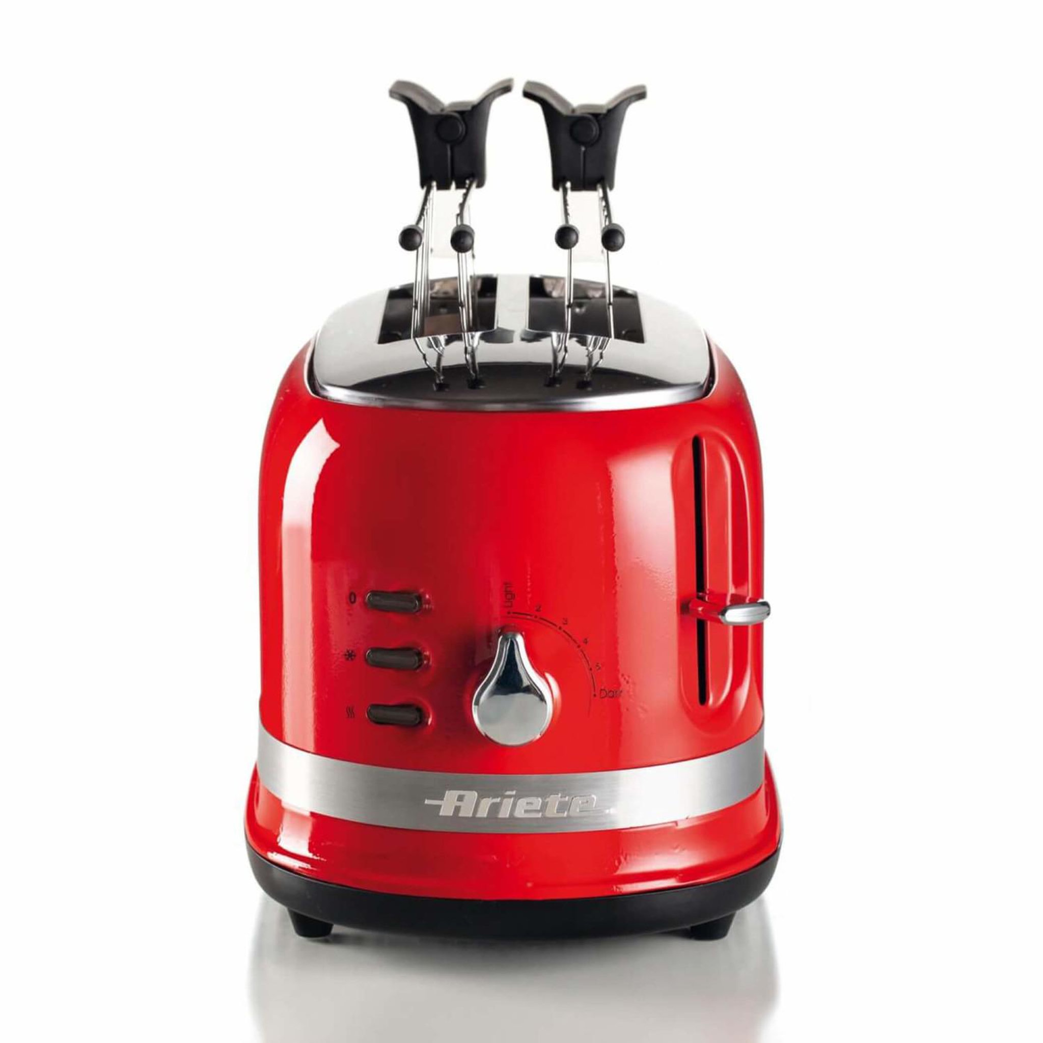 Voir la diapositive 3 : ARIETE Grille-pain ariete 0149 deux pinces six niveaux de brunissement différents trois fonctions rouge 815 w