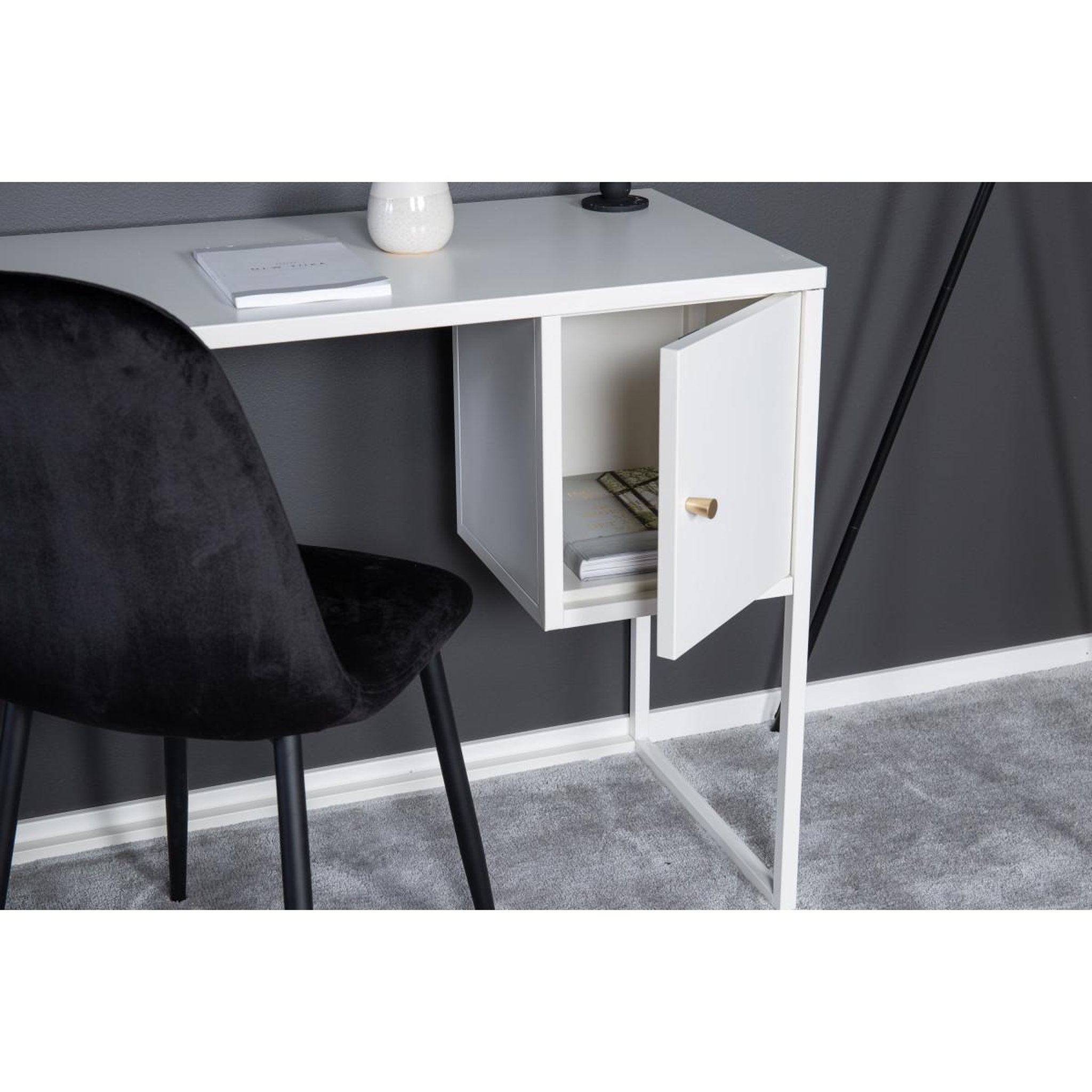 Voir la diapositive 5 : Paris Prix Bureau avec porte  bakal  95cm blanc