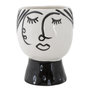 Voir la diapositive 1 : Paris Prix Vase Pot Visage en Porcelaine  Face  18cm Blanc & Noir