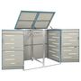 Voir la diapositive 4 : VIDAXL Abri pour deux poubelles 138x77,5x115,5 cm Inox