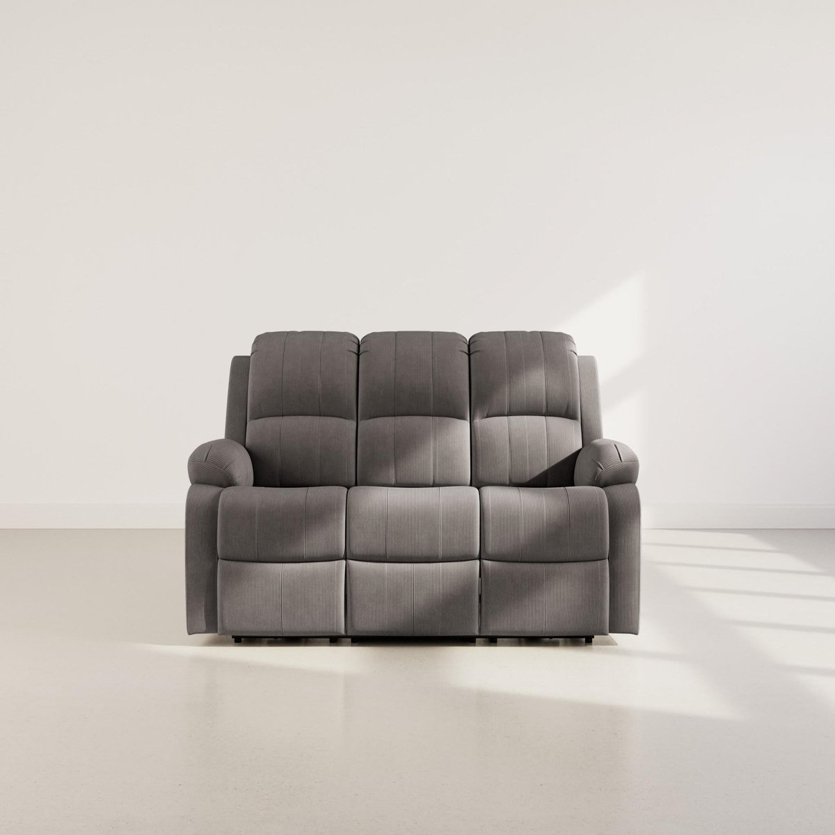 BEST MOBILIER Armand - canapé 3 places relax électrique en velours côtelé