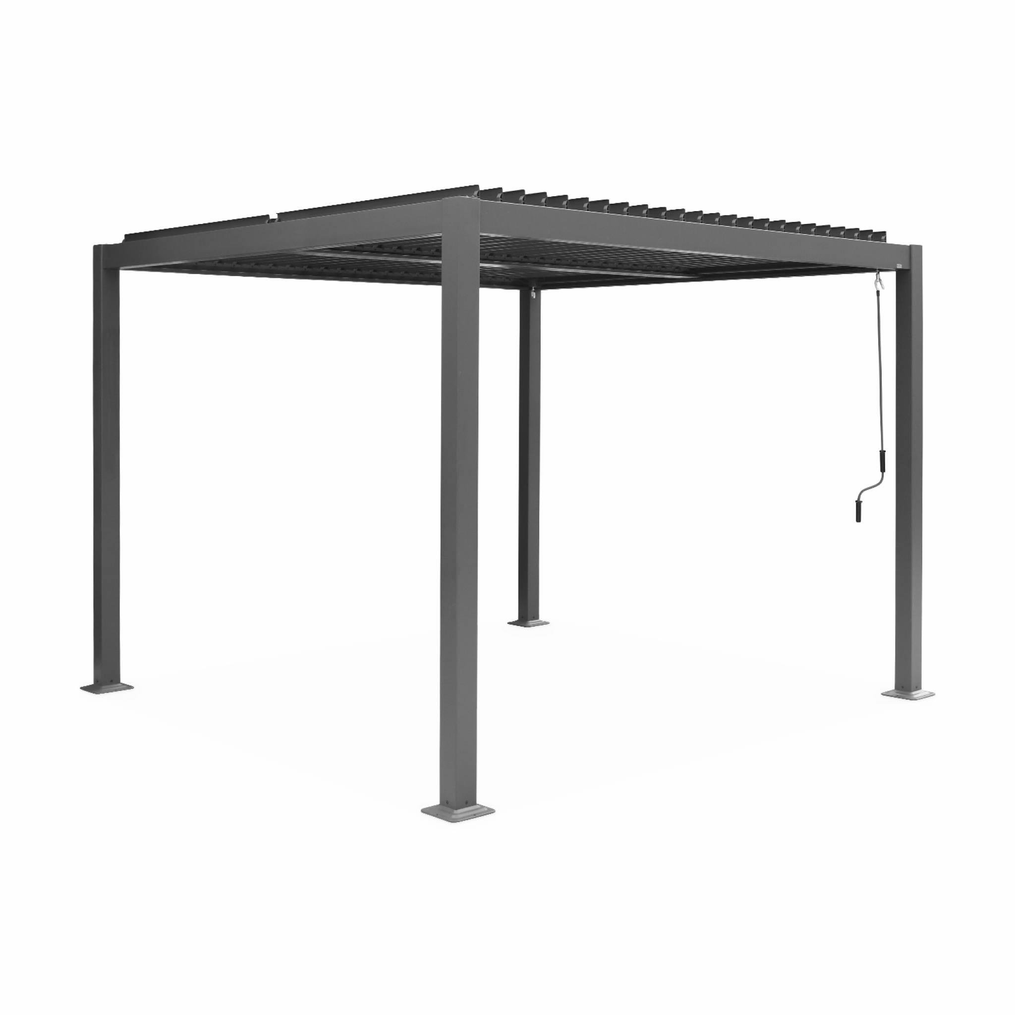 Voir la diapositive 1 : SWEEEK Pergola bioclimatique aluminium et acier lames orientables 3x3m Palace