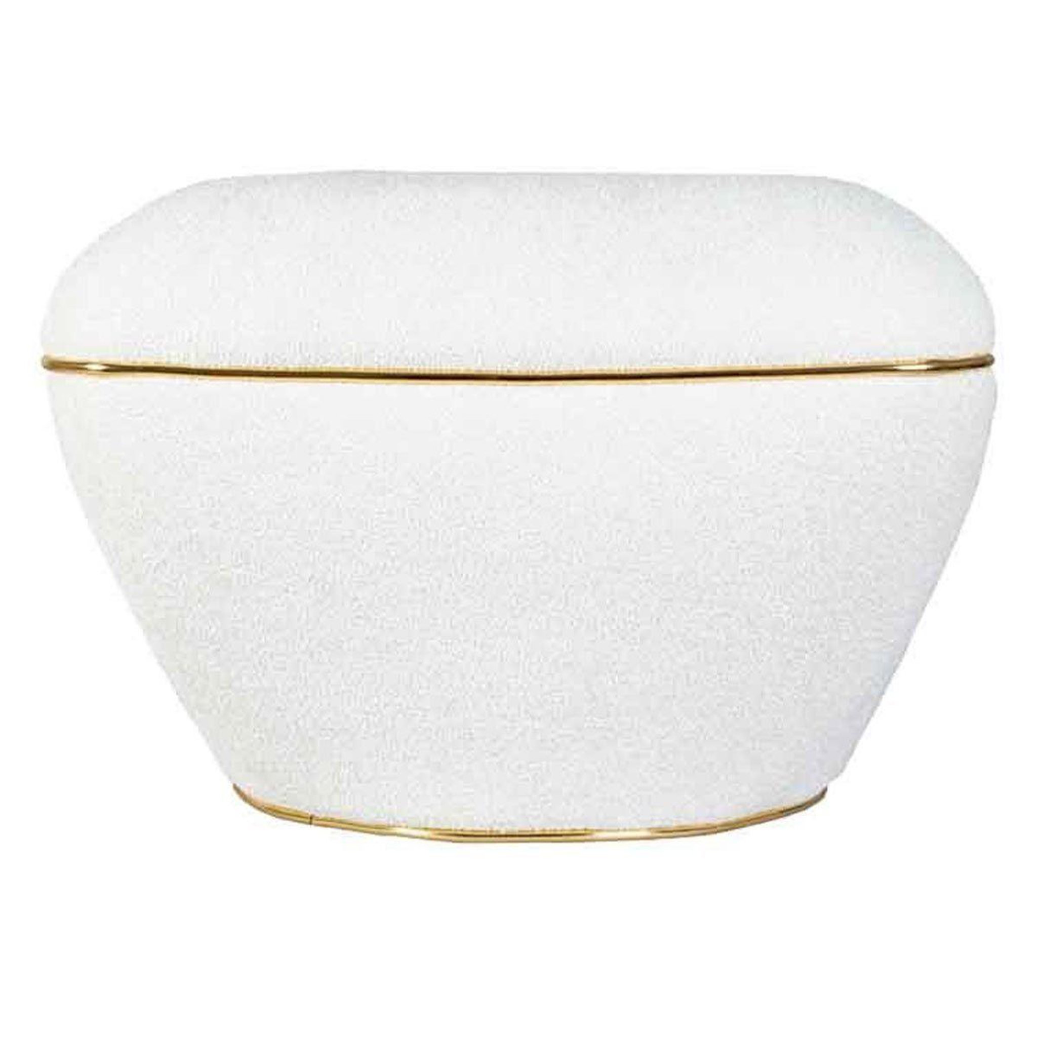 Paris Prix Tabouret carré déco  contessa  60cm blanc & or