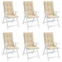 Voir la diapositive 4 : VIDAXL Coussins de chaise de jardin dossier haut lot de 6 beige tissu