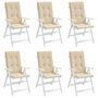 Voir la diapositive 4 : VIDAXL Coussins de chaise de jardin dossier haut lot de 6 beige tissu
