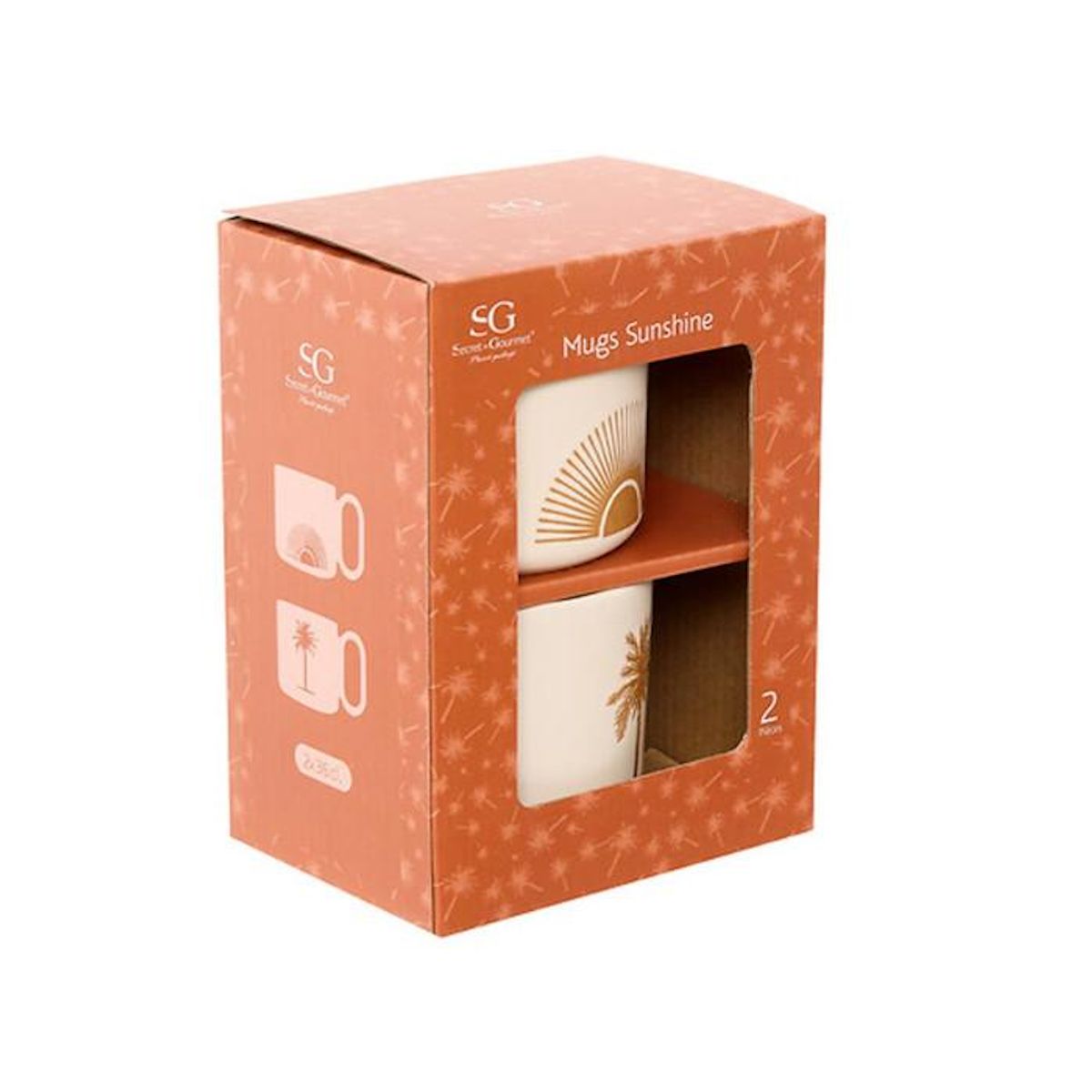 SECRET DE GOURMET Coffret 2 Mugs  Sunshine  36cl Beige