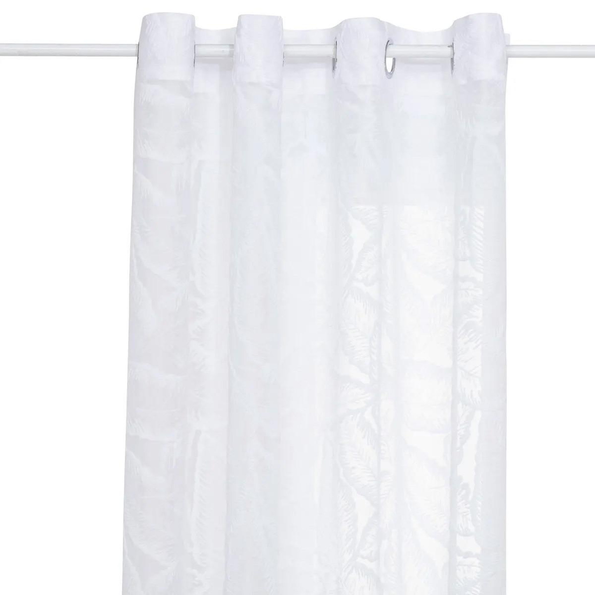 ATMOSPHERA Rideau voilage motifs feuilles  lazi  140x240cm blanc