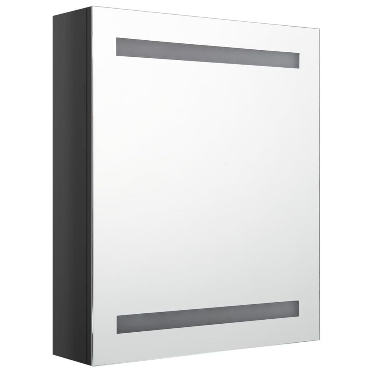 VIDAXL Armoire de salle de bain a miroir LED noir brillant 50x14x60 cm