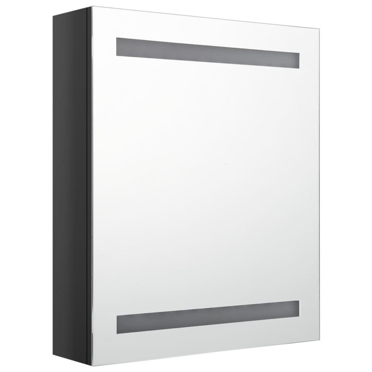 VIDAXL Armoire de salle de bain a miroir LED noir brillant 50x14x60 cm