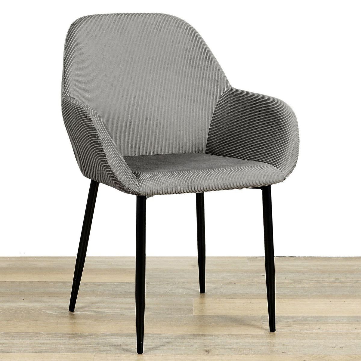 The Home Deco Factory 2 Fauteuils de table design velours Giulia