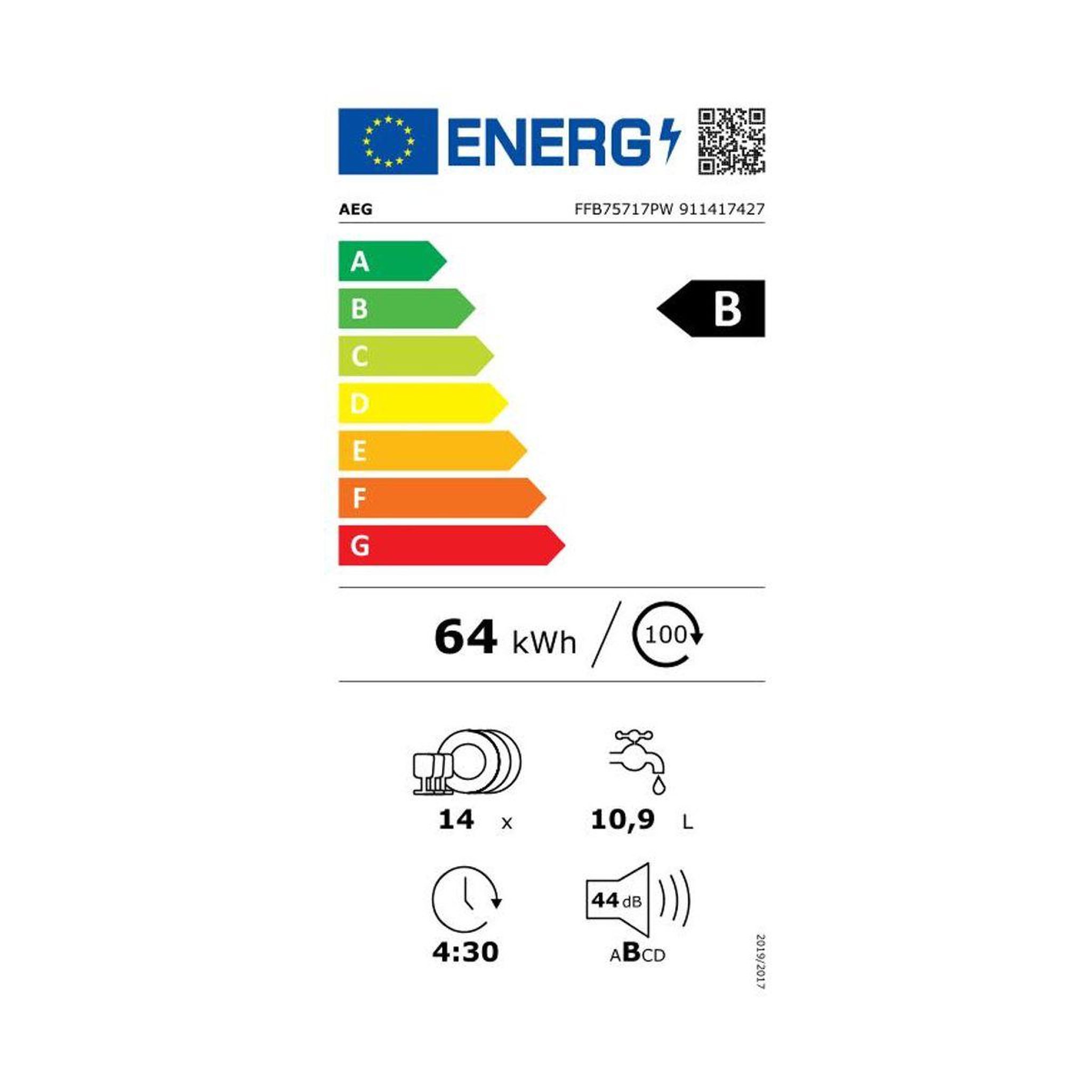 Voir la diapositive 6 : AEG Lave vaisselle 60 cm FFB75717PW AirDry