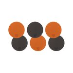 BJORN Sous-verre rond réversible - 6 pièces - Cuir recyclé orange et chocolat