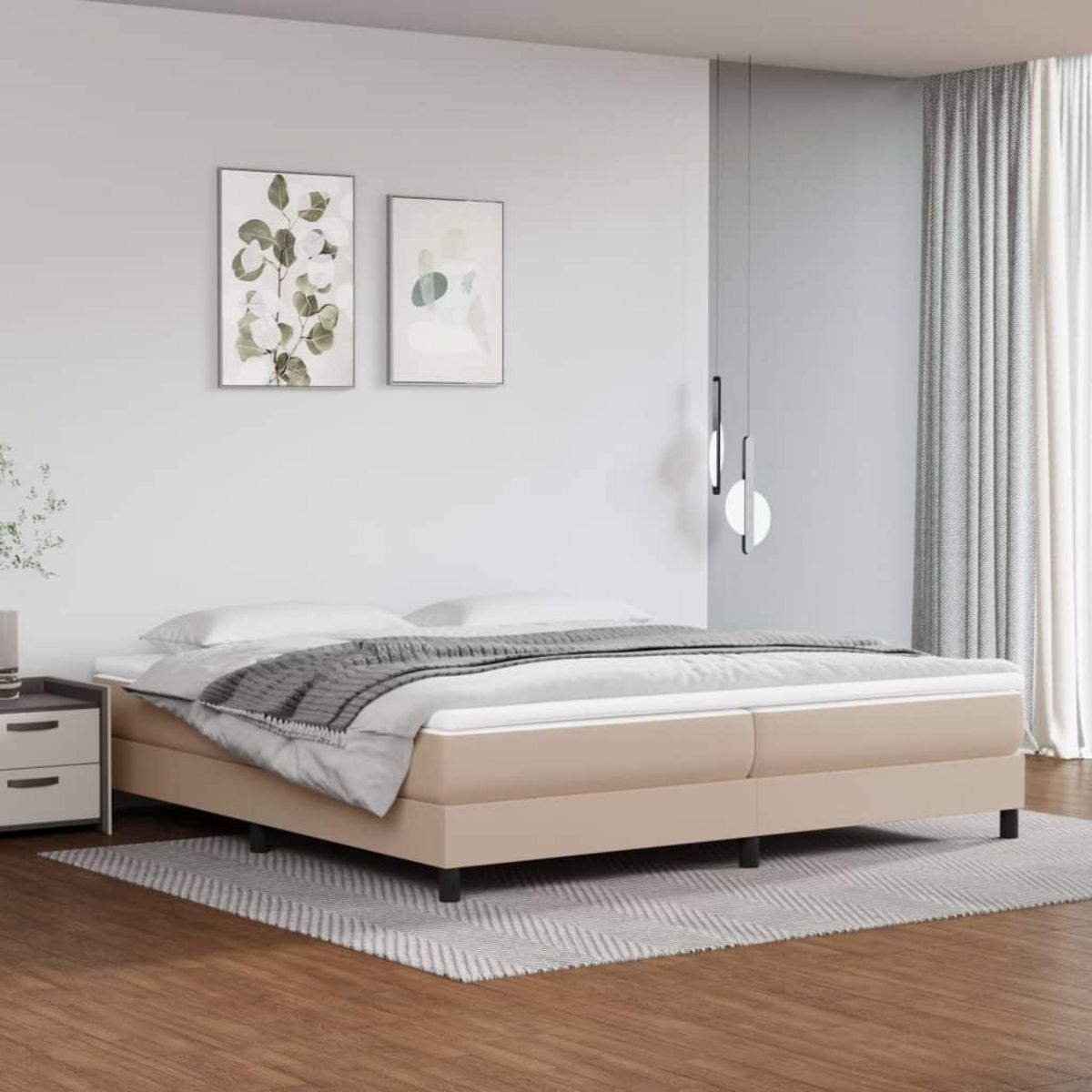 VIDAXL Sommier a lattes de lit avec matelas Cappuccino 200x200 cm