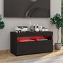 Voir la diapositive 5 : VIDAXL Meuble TV avec lumieres LED Noir 75x35x40 cm
