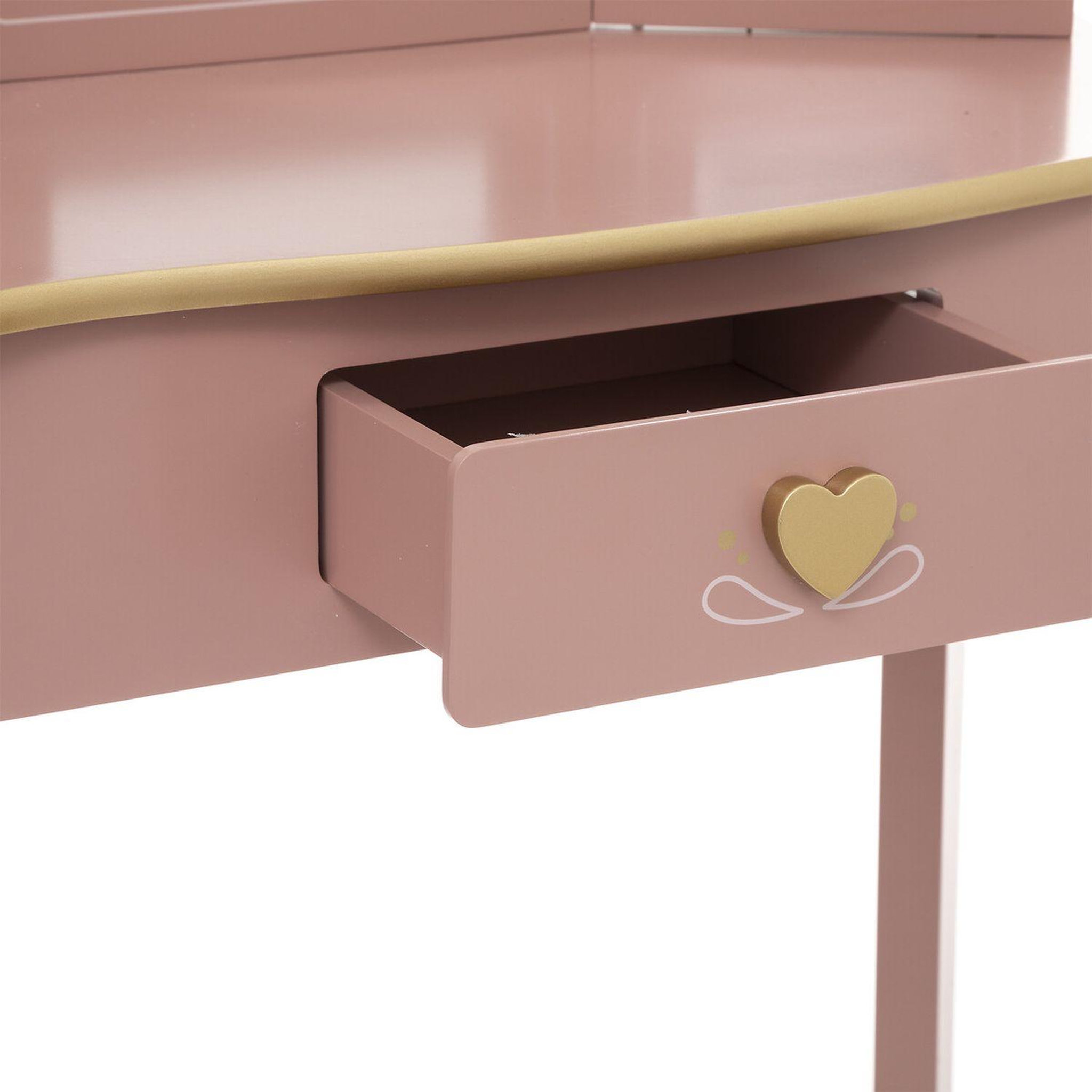 Voir la diapositive 3 : ATMOSPHERA Coiffeuse et tabouret sissi pour enfant - rose