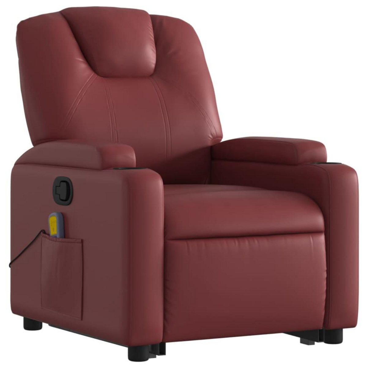 VIDAXL Fauteuil inclinable de massage Rouge bordeaux Similicuir