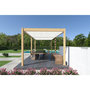 Voir la diapositive 4 : Pergola Bioclimatique autoportée 3x6 m - Aluminium - Effet  bois naturel/blanc -  VS OmBREA®