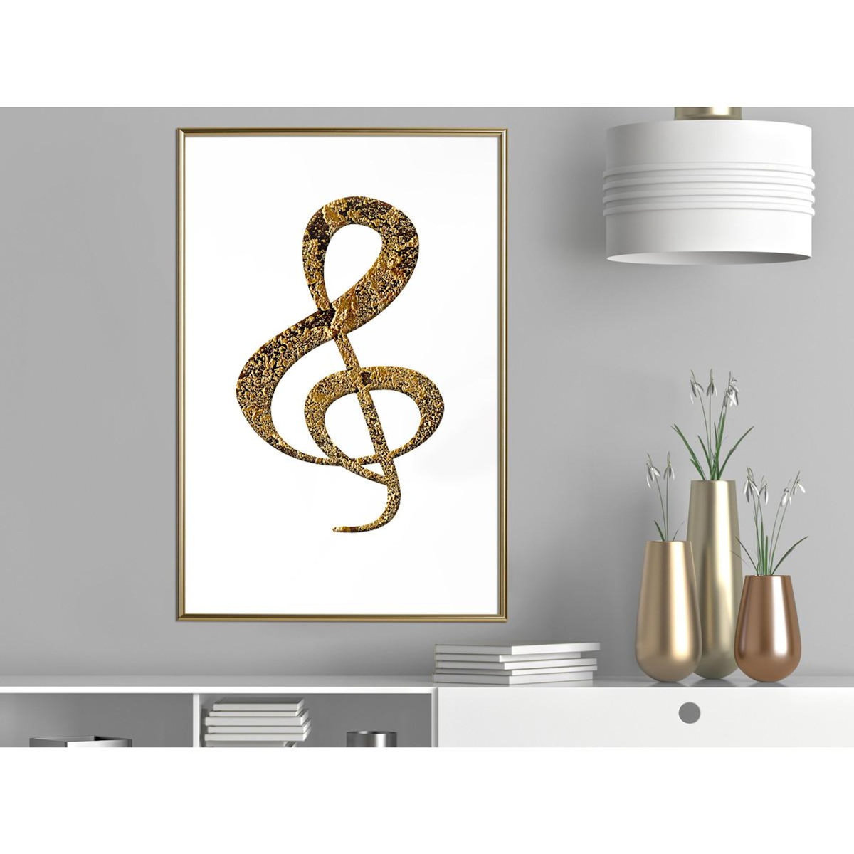 Paris Prix Affiche Murale Encadrée  Golden Treble Clef