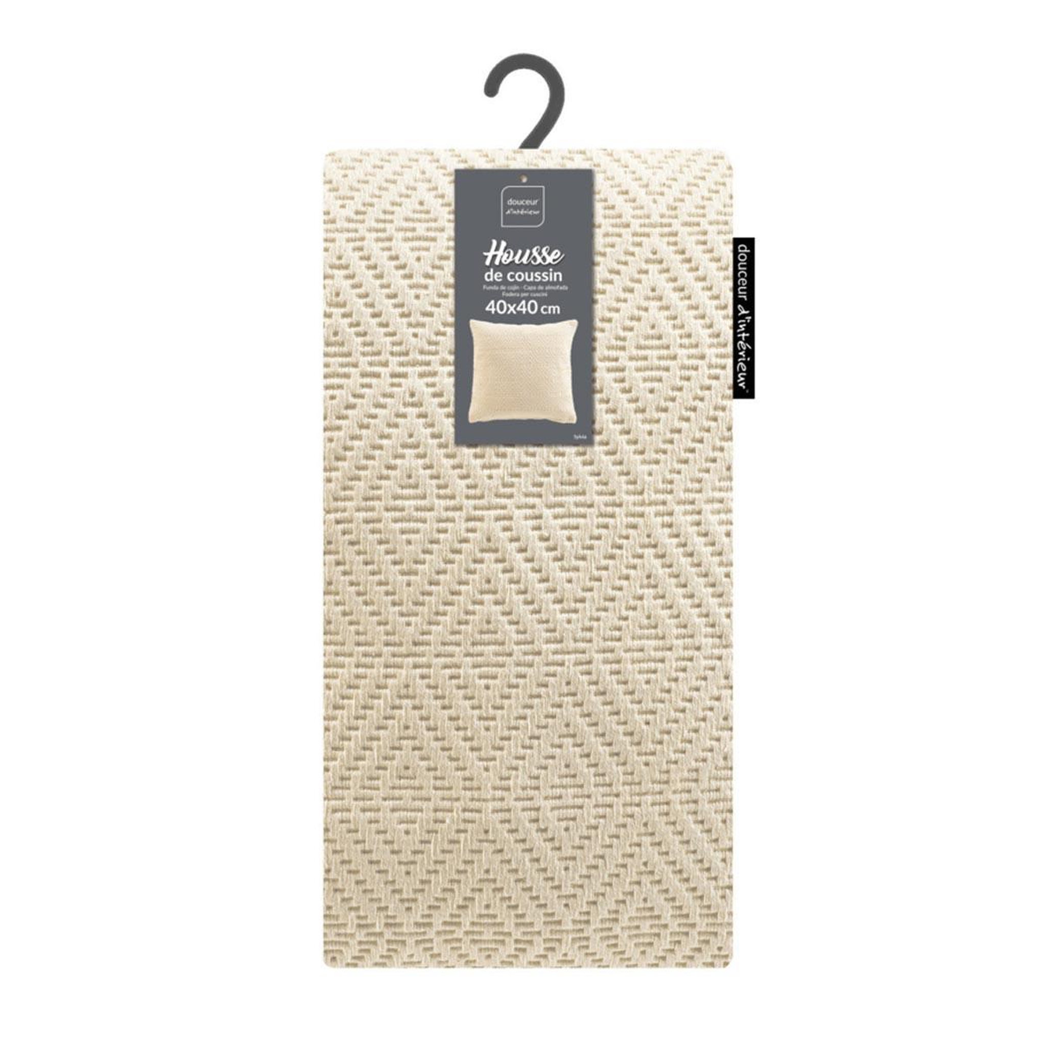 Voir la diapositive 4 : Douceur d'Intérieur Housse de coussin jacquard  sylvia  40x40cm naturel