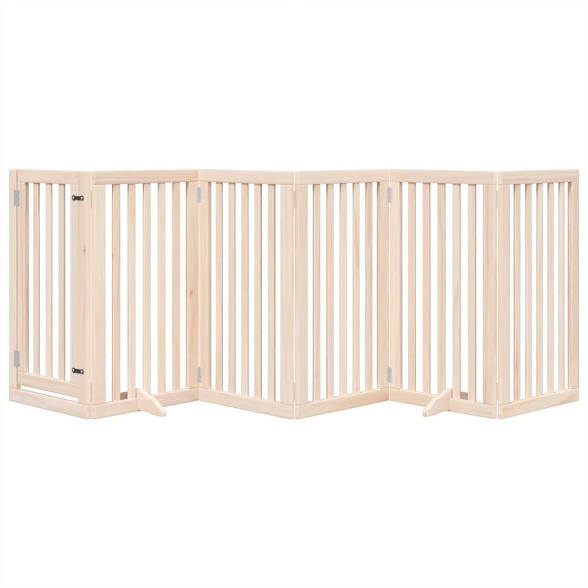 Voir la diapositive 3 : VIDAXL Barriere pour chiens avec porte 6 panneaux bois de peuplier